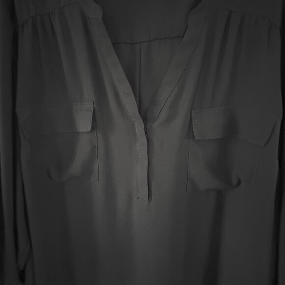 Torrid 4X BLACK Harper 3/4 Sleeve Plus Size Top Blouse Tunic Pullover - Picture 5 of 15